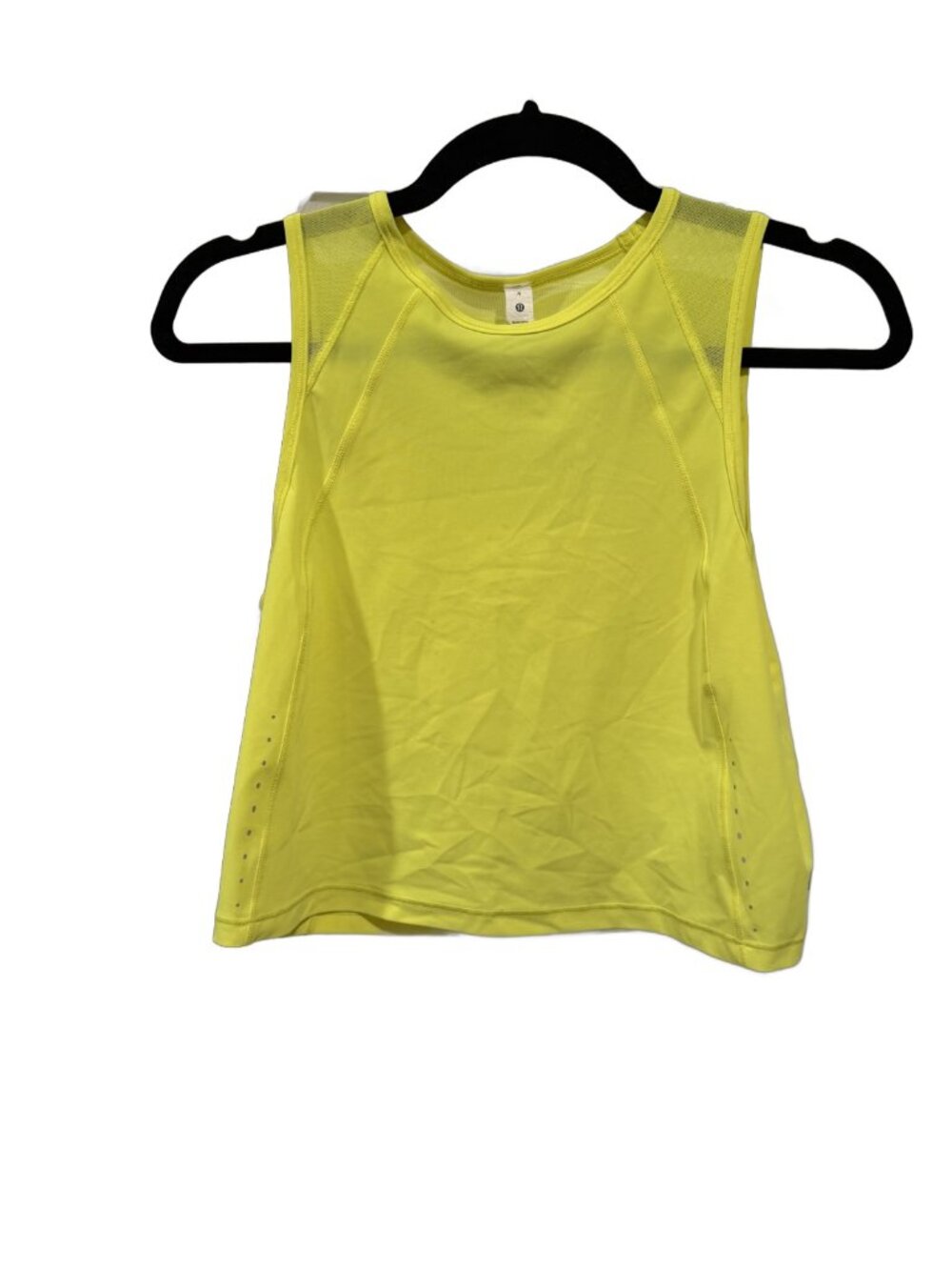 lululemon Sculpt Cropped Tank Top Electric Lemon Size 4